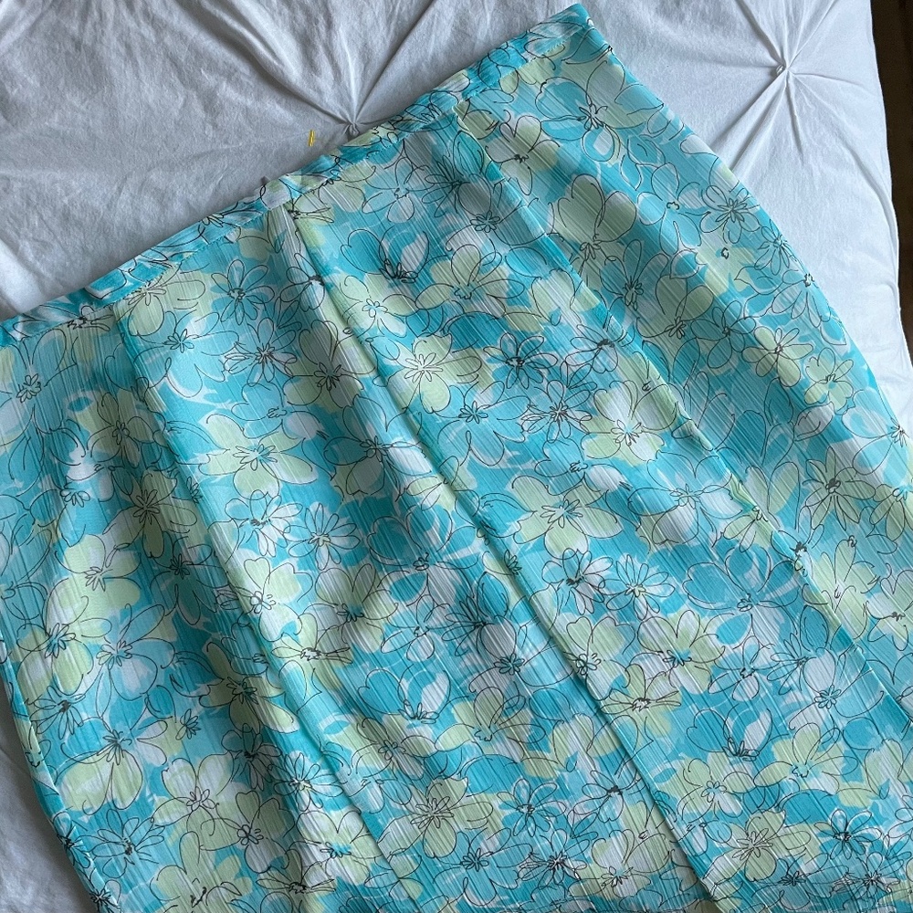 VINTAGE Cleo pleated floral midi skirt